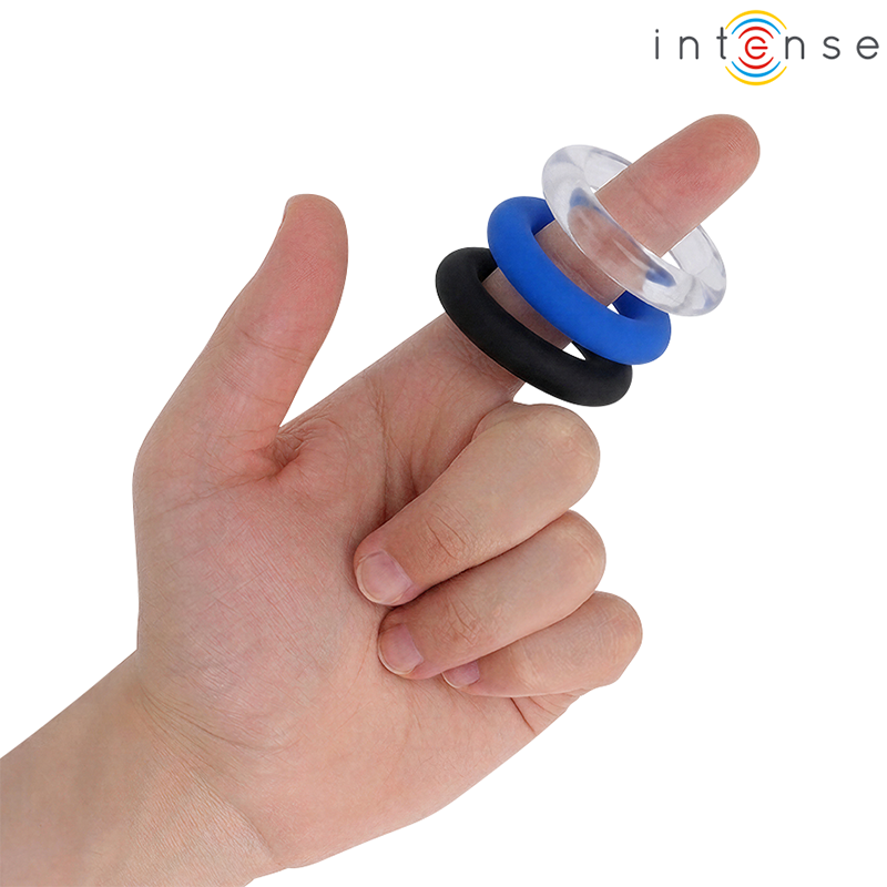 Conjunto de 3 Anéis Penianos INTENSE | Anel Peniano em Silicone