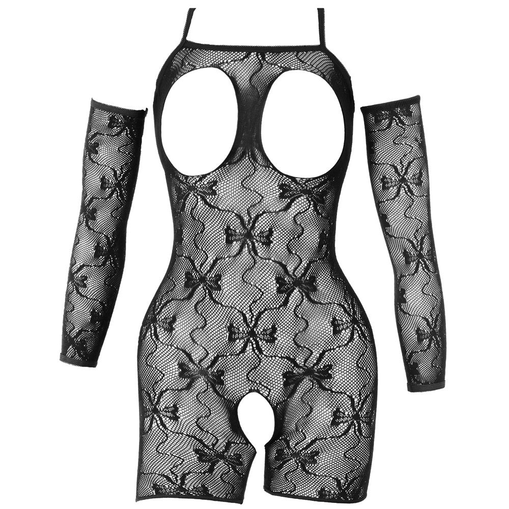 Catsuit Aberto com Mangas e Renda