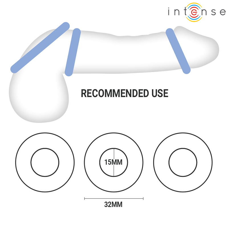 Conjunto de 3 Anéis Penianos INTENSE | Anel Peniano em Silicone