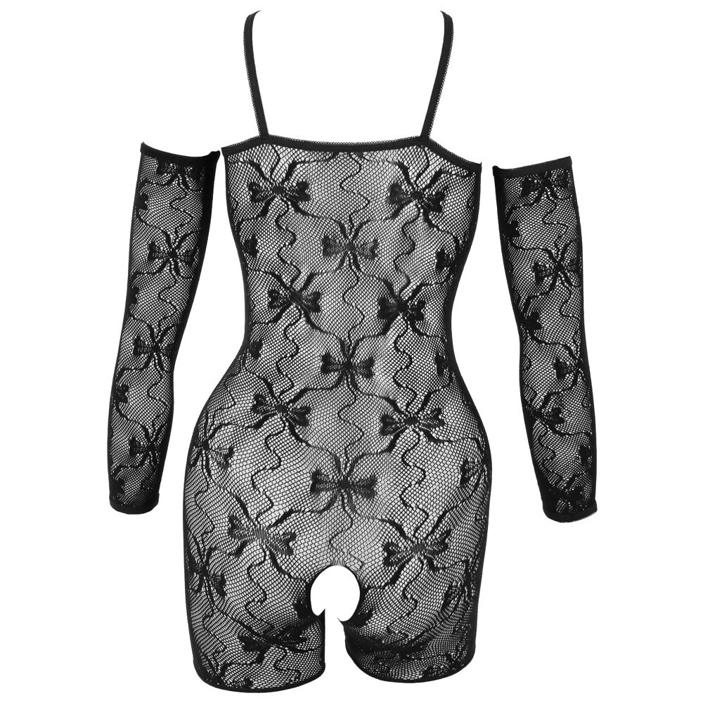 Catsuit Aberto com Mangas e Renda