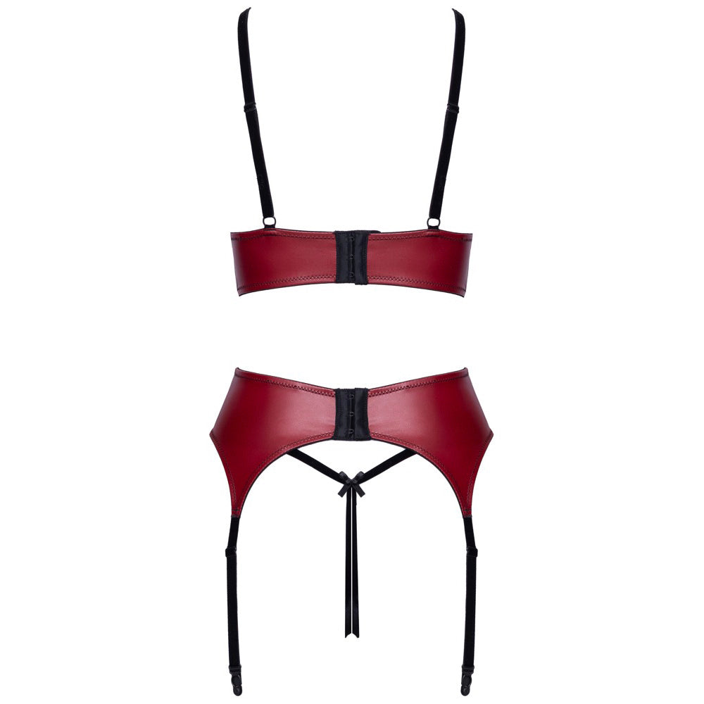 Conjunto 3 Peças Aberto Preto/Vermelho