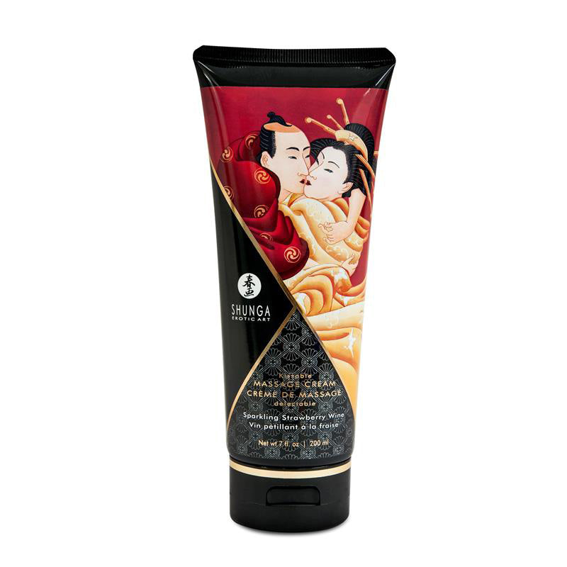 Creme de Massagem de Morango e Champagne Shunga Comestível 200ml
