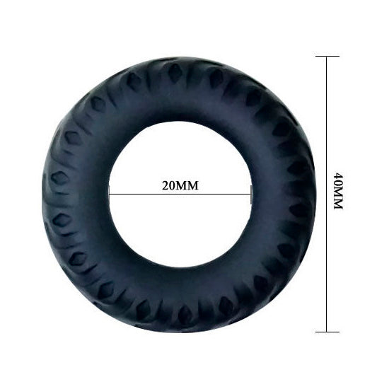 Anel Peniano de Silicone Titan Baile – Preto e Verde (2 cm)