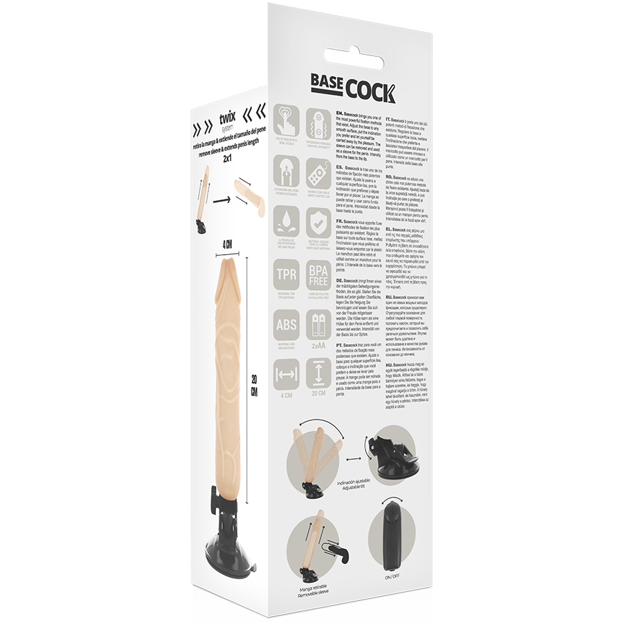 Basecock Vibrador Realista com Ventosa de 20 cm
