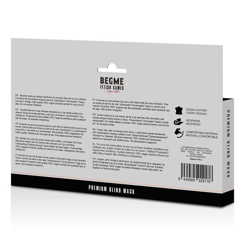 Begme Black Edition Máscara de Olhos para Bondage