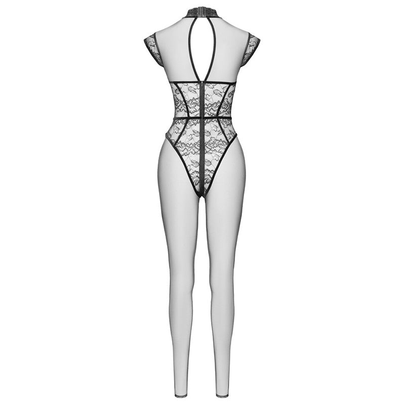 Jumpsuit Transparente em Renda Cottelli Party