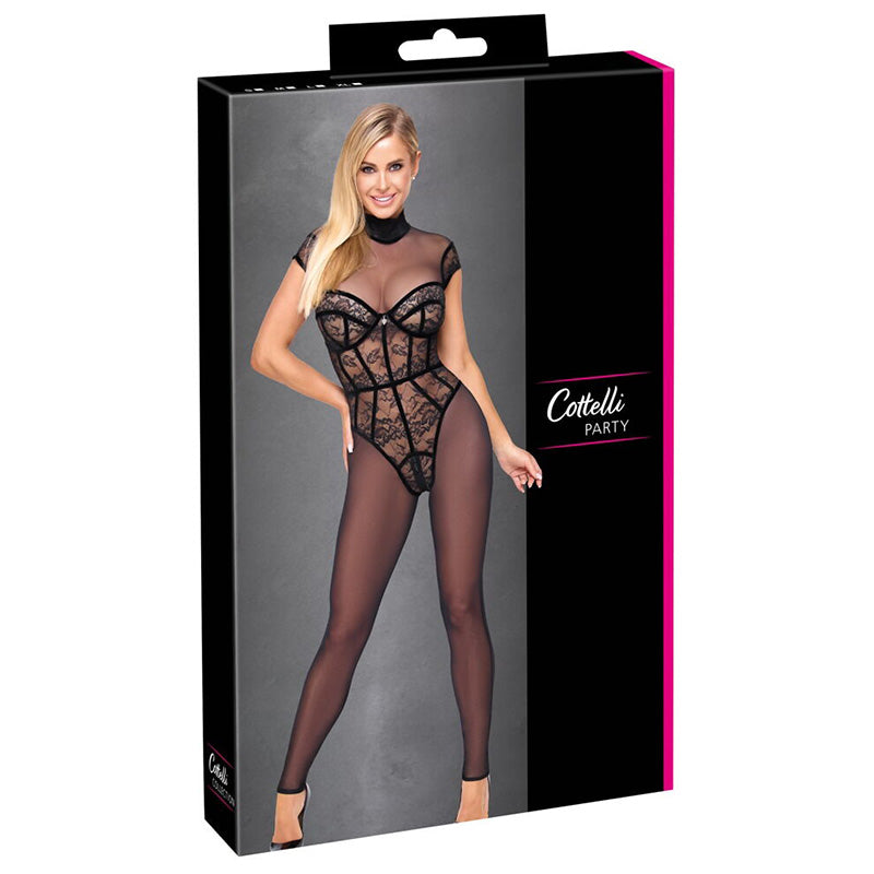 Jumpsuit Transparente em Renda Cottelli Party