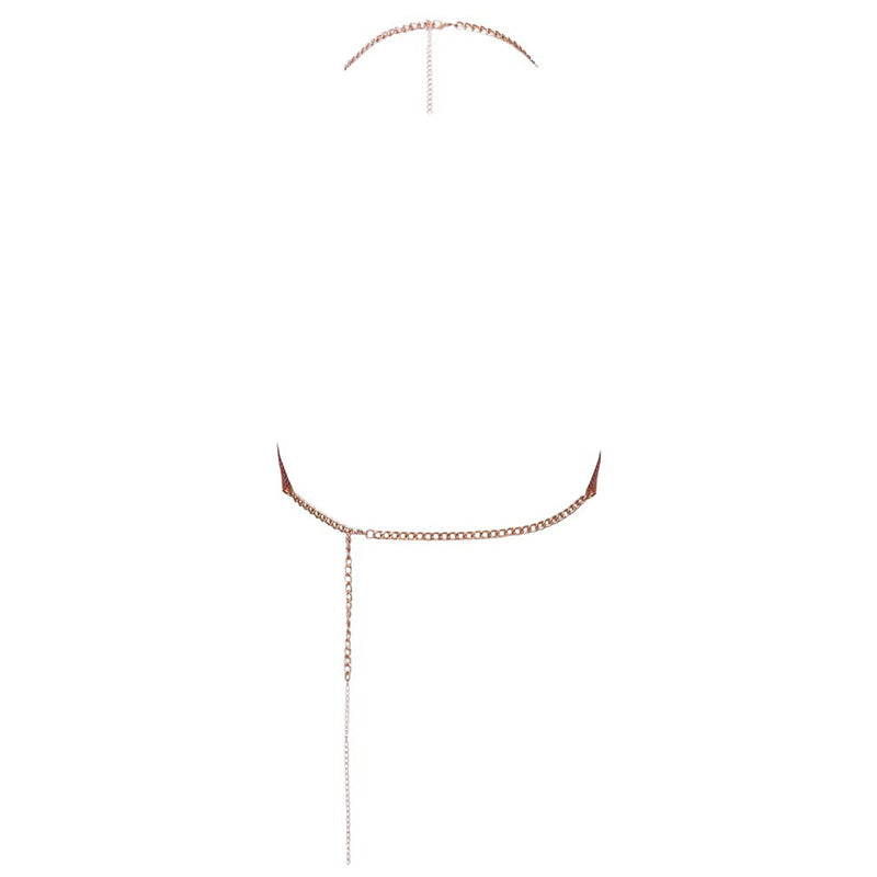 Top de Metal Rose Gold com Decote Caído