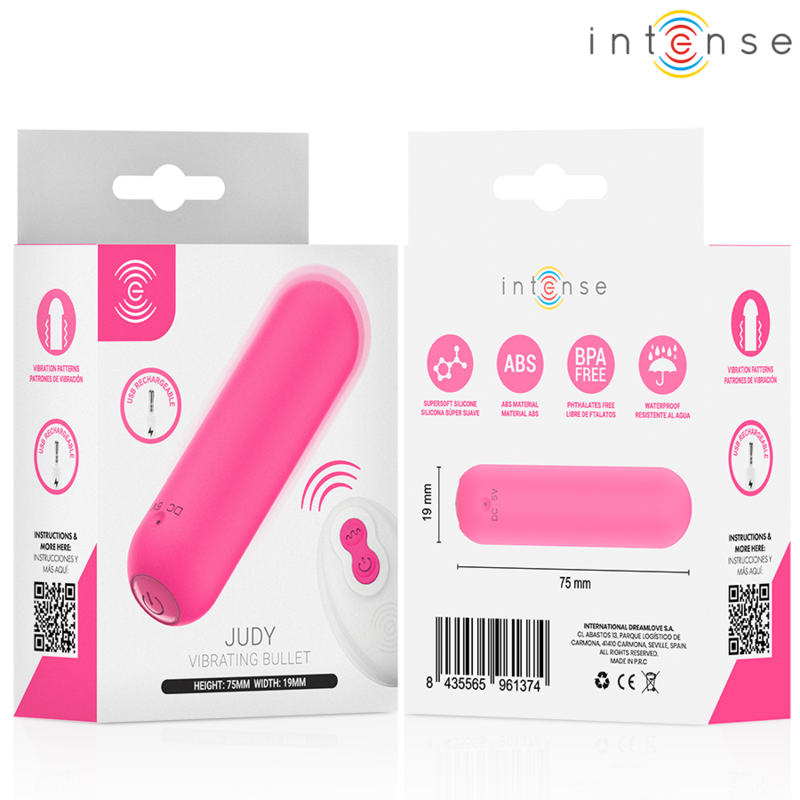 Vibrador Bullet com Controlo Remoto Intense Judy | Rosa