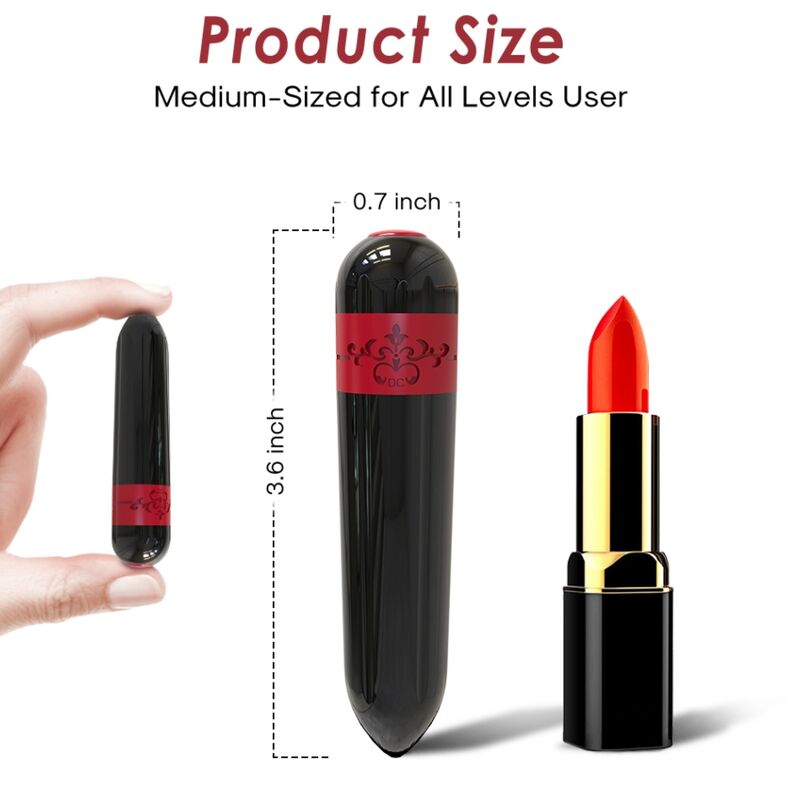 Bala Vibrador Armony Foguete Preto – 9 Modos de Vibração
