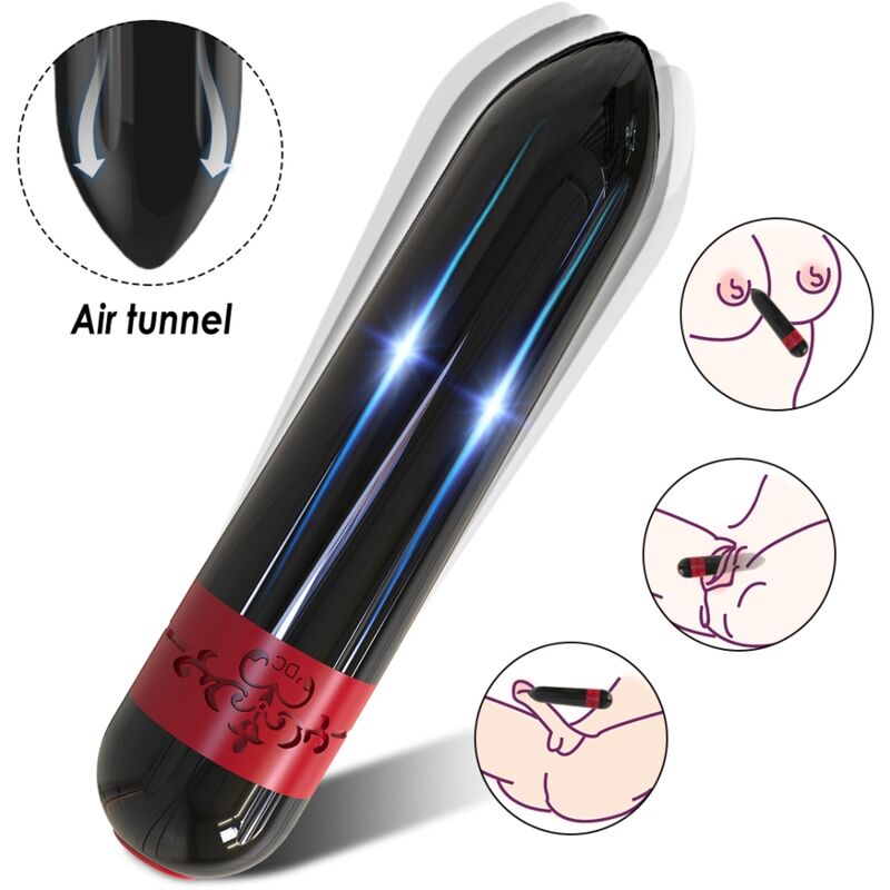 Bala Vibrador Armony Foguete Preto – 9 Modos de Vibração