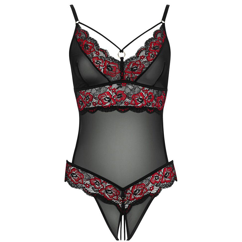 Body Aberto na Virilha com Renda e Powernet | Cottelli