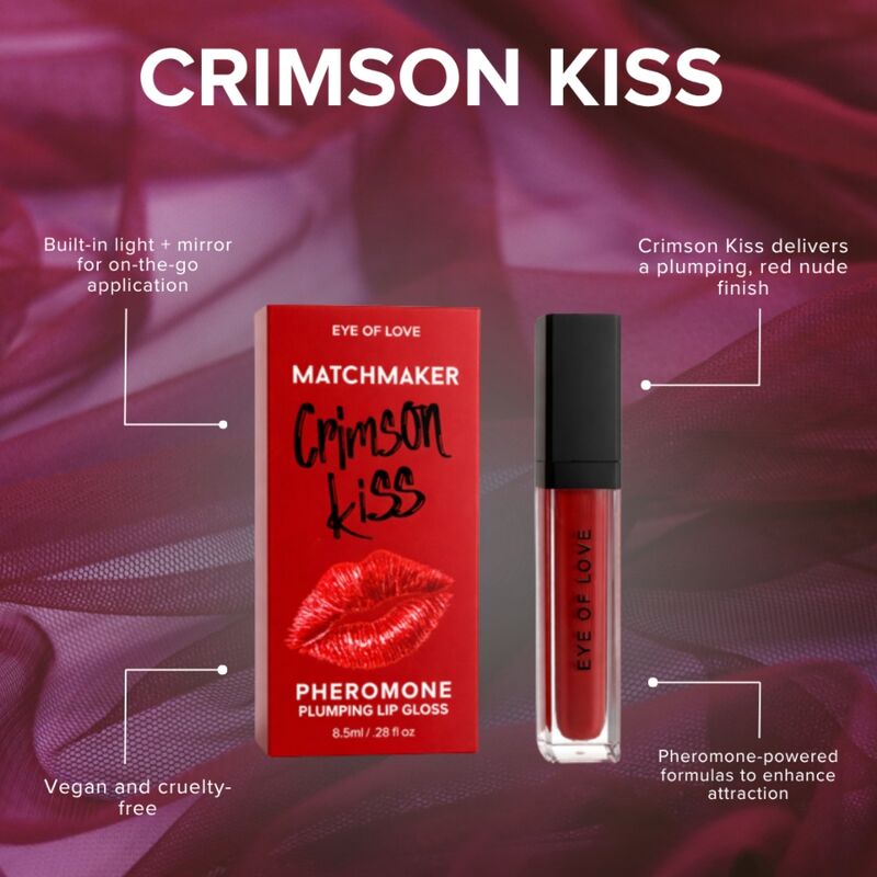 Brilho Labial com Feromonas Eye of Love Crimson Kiss 8,5 ml