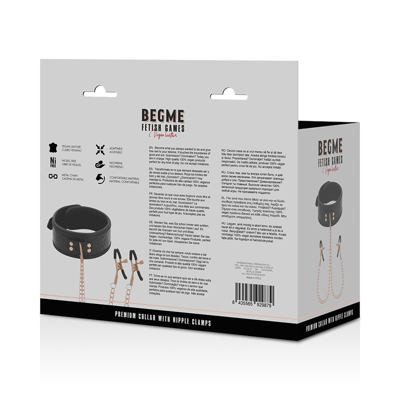 Colar com Pinças para Mamilos Black Edition | Begme BDSM