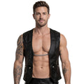 Colete Estilo Biker em Pele Sintética com Corrente Svenjoyment
