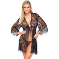 Cottelli Lingerie Kimono de Renda Transparente com Tanga