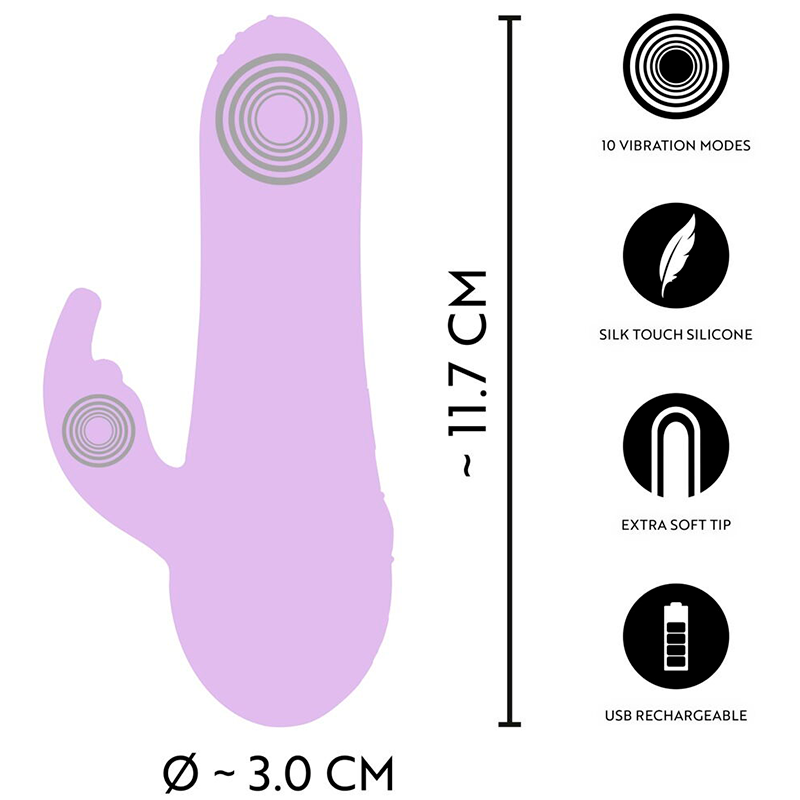 Cuties Mini Vibrador Rabbit de Silicone Dupla Densidade