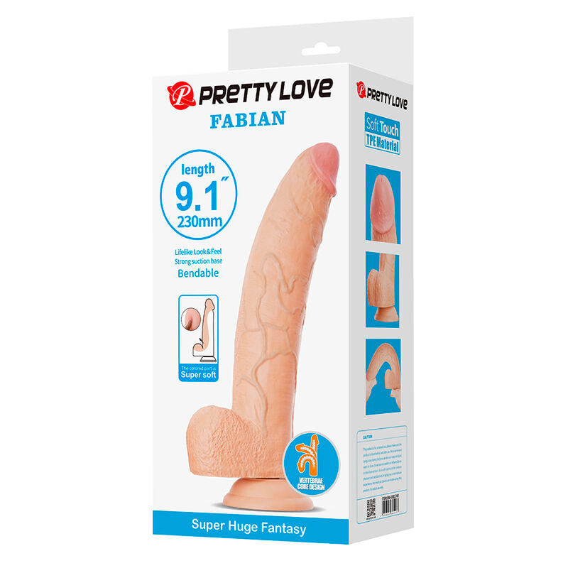 Dildo Realista Flexível com Ventosa Pretty Love Fabian 23 cm