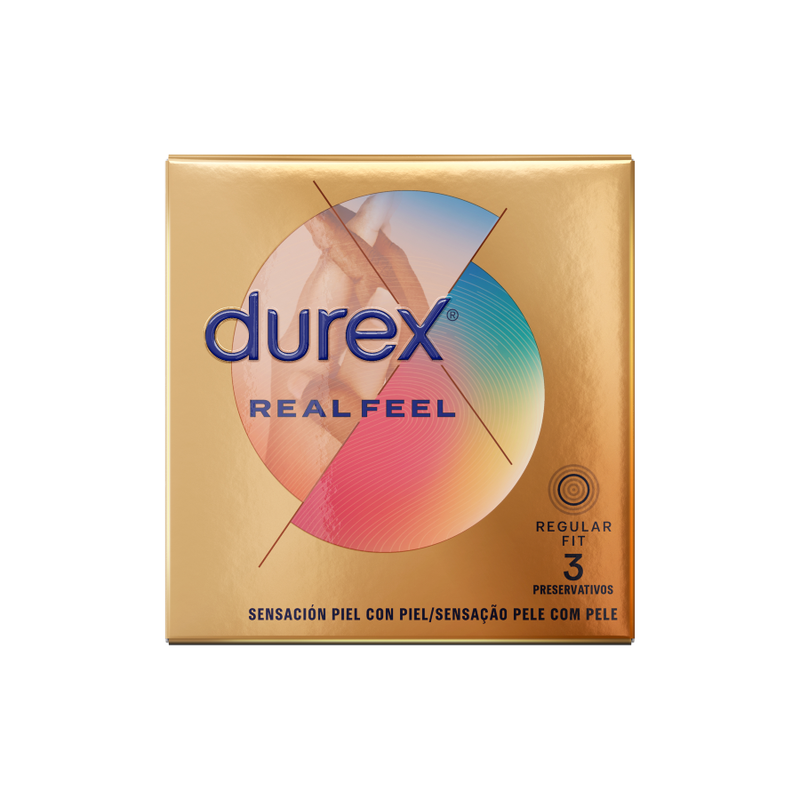 3 Preservativos Durex Real Feel sem Latex