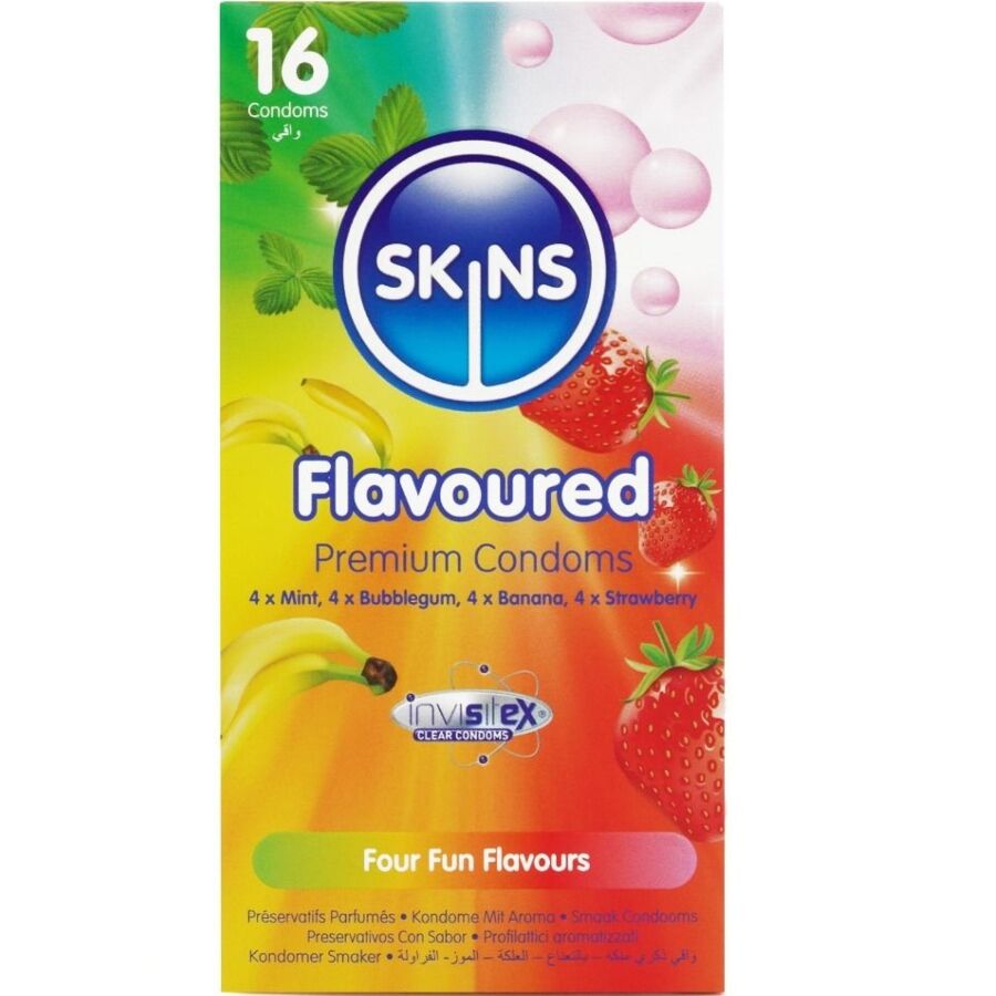 16 Preservativos Premium Multi Sabores