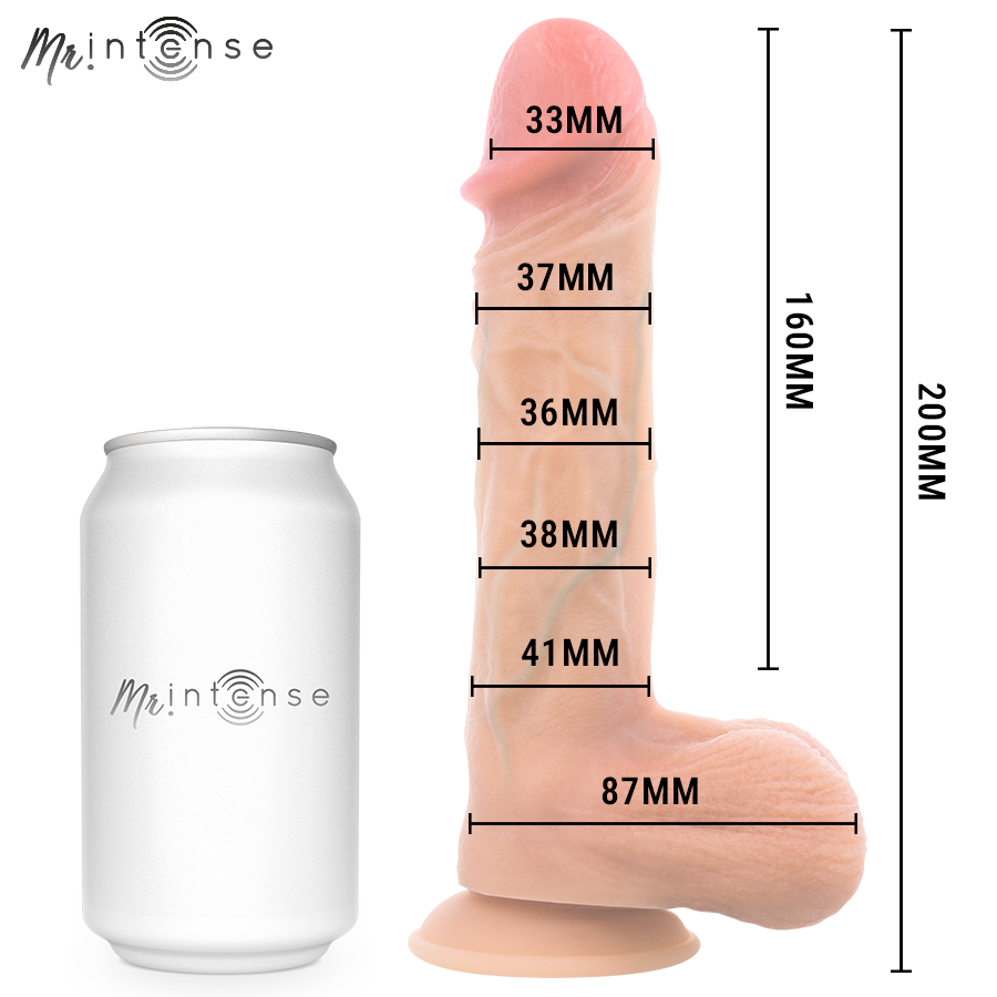 Vibrador Logan Mr Intense em Silicone com Aquecimento e Comando (20 cm)