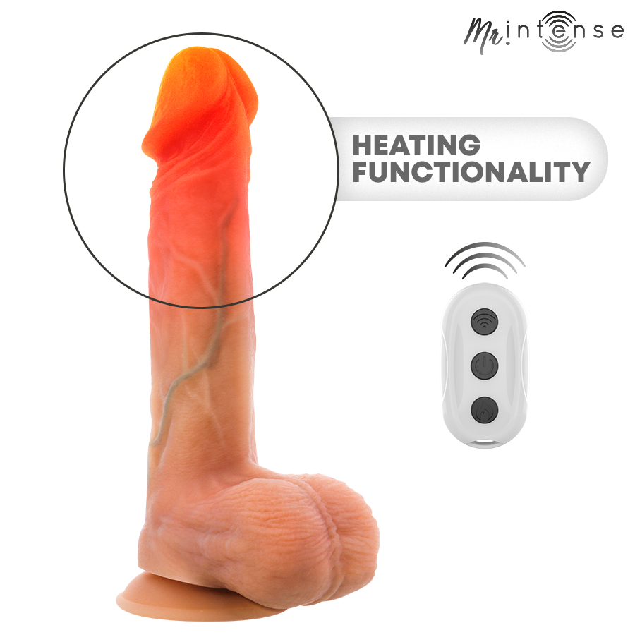Vibrador Logan Mr Intense em Silicone com Aquecimento e Comando (20 cm)