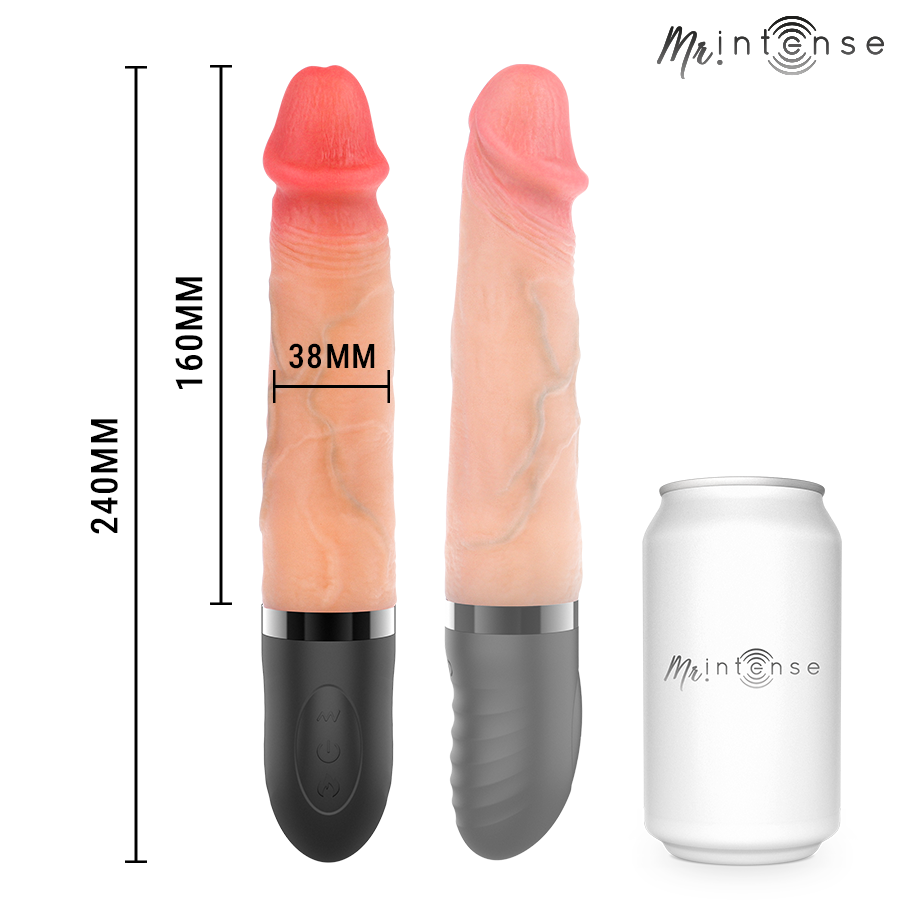 Vibrador Jean Up&Down de Silicone com Efeito de Calor 24cm