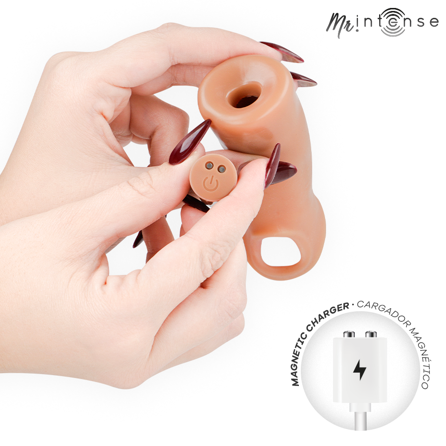 Capa de Silicone Vibratória para Pénis com Comando Arnold M – 14,5cm