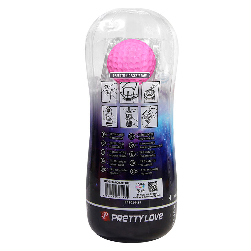 Copo Masturbador Texturizado 360º Transparente Pretty Love