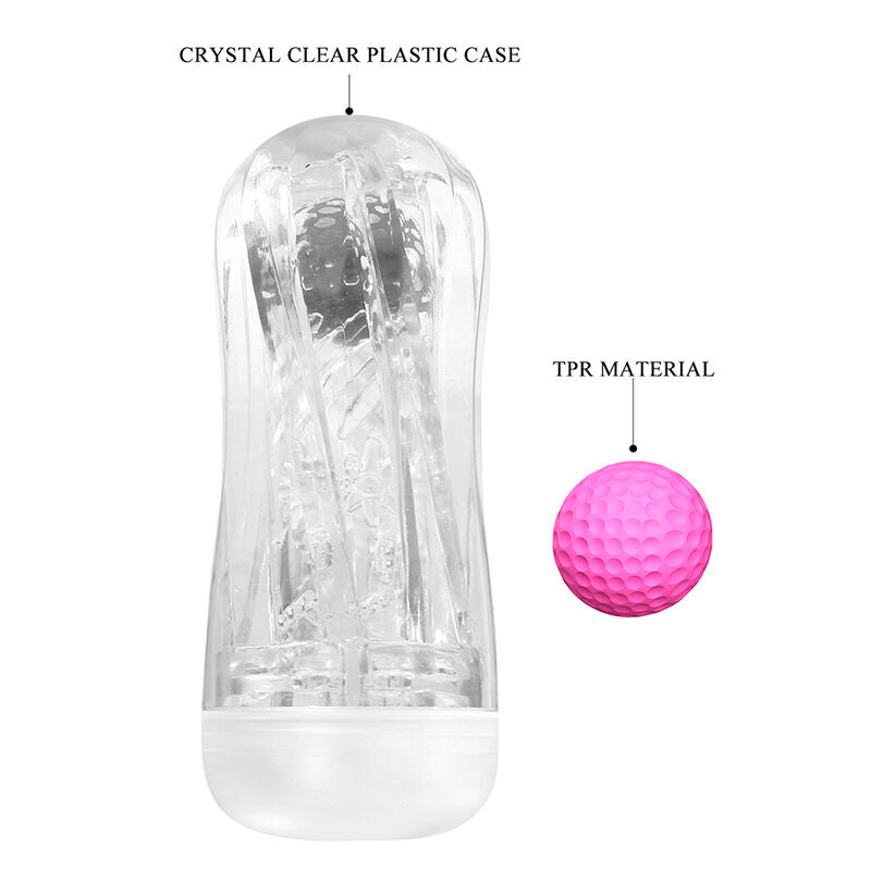 Copo Masturbador Texturizado 360º Transparente Pretty Love
