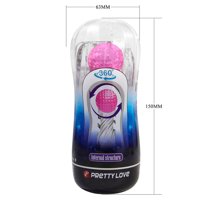 Copo Masturbador Texturizado 360º Transparente Pretty Love