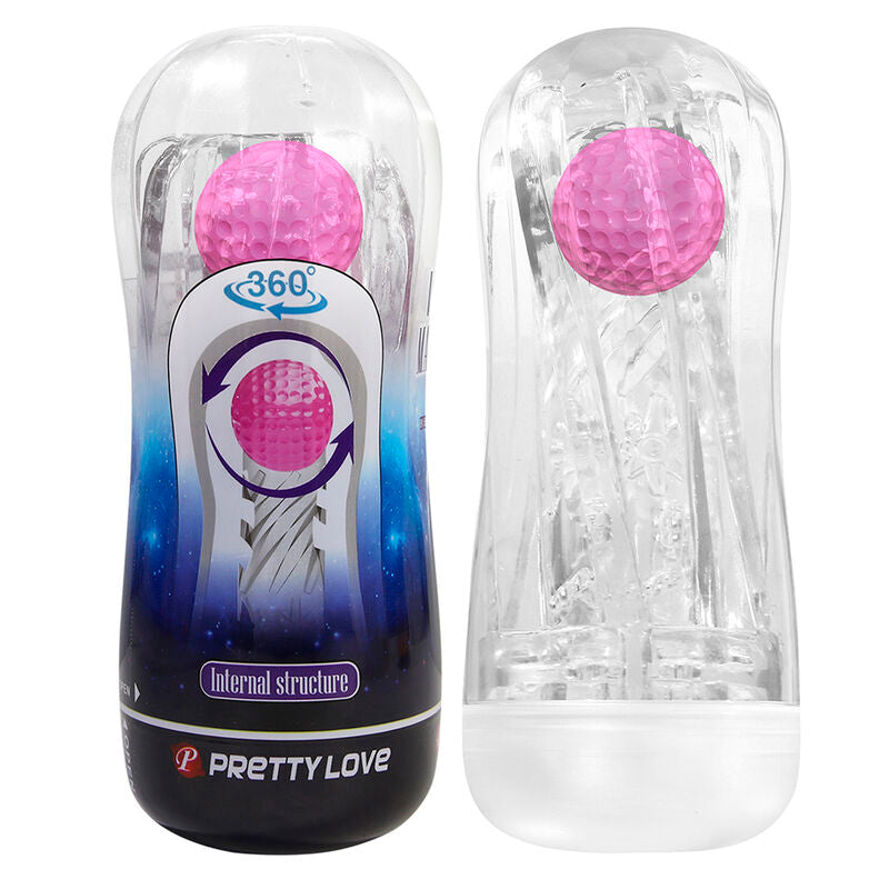 Copo Masturbador Texturizado 360º Transparente Pretty Love