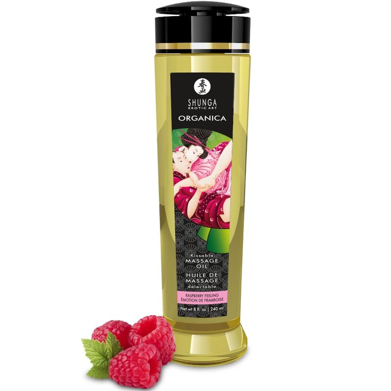 Óleo de Massagem Orgânico Shunga Framboesa (240 ml)