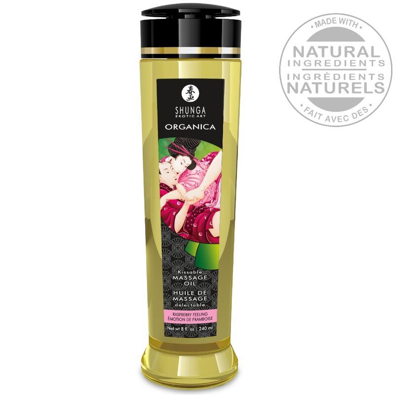 Óleo de Massagem Orgânico Shunga Framboesa (240 ml)