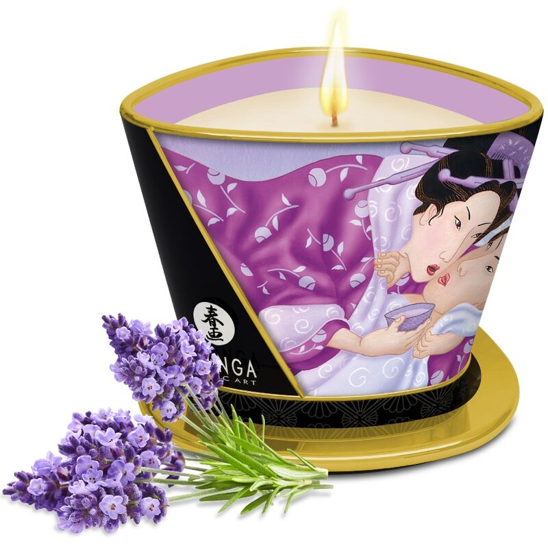 Vela de Massagem Relaxante e Sensual Shunga Lavanda 170 ml