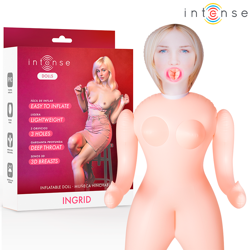Intense Dolls Ingrid – Boneca Inflável com Três Orifícios e Seios 3D