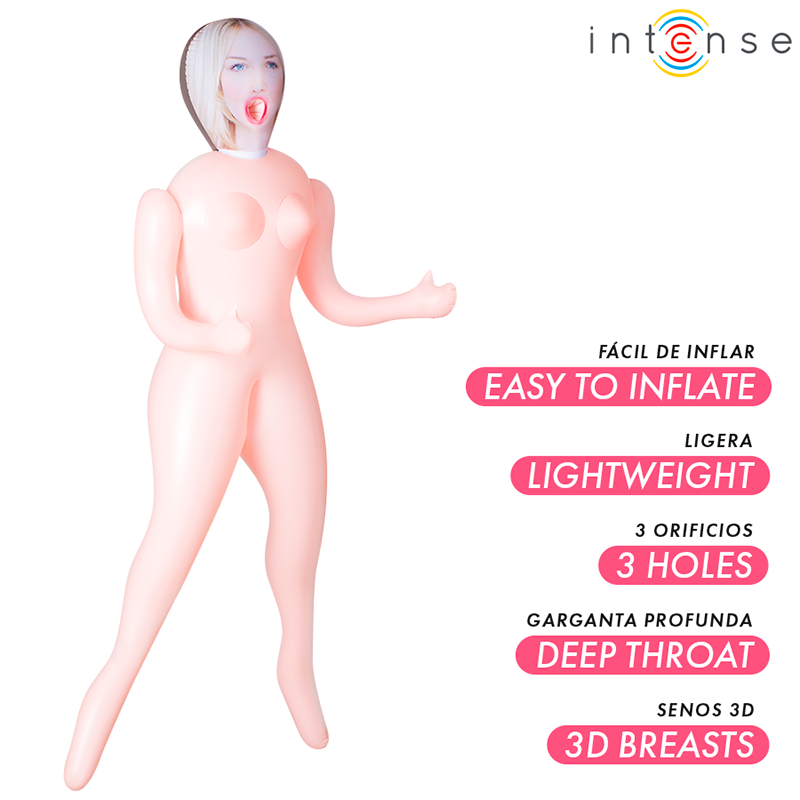 Intense Dolls Ingrid – Boneca Inflável com Três Orifícios e Seios 3D