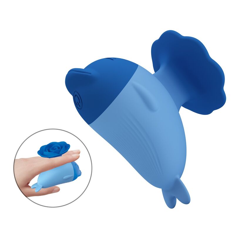 Mini Vibrador Recarregável Azul Pretty Love Dolphin