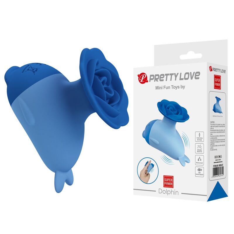 Mini Vibrador Recarregável Azul Pretty Love Dolphin