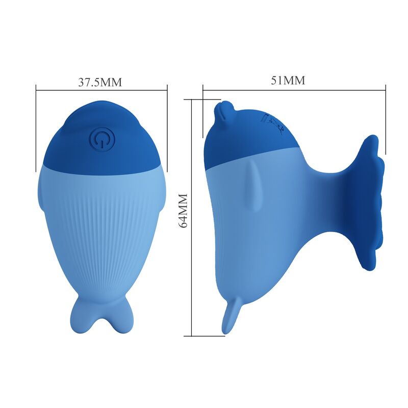 Mini Vibrador Recarregável Azul Pretty Love Dolphin