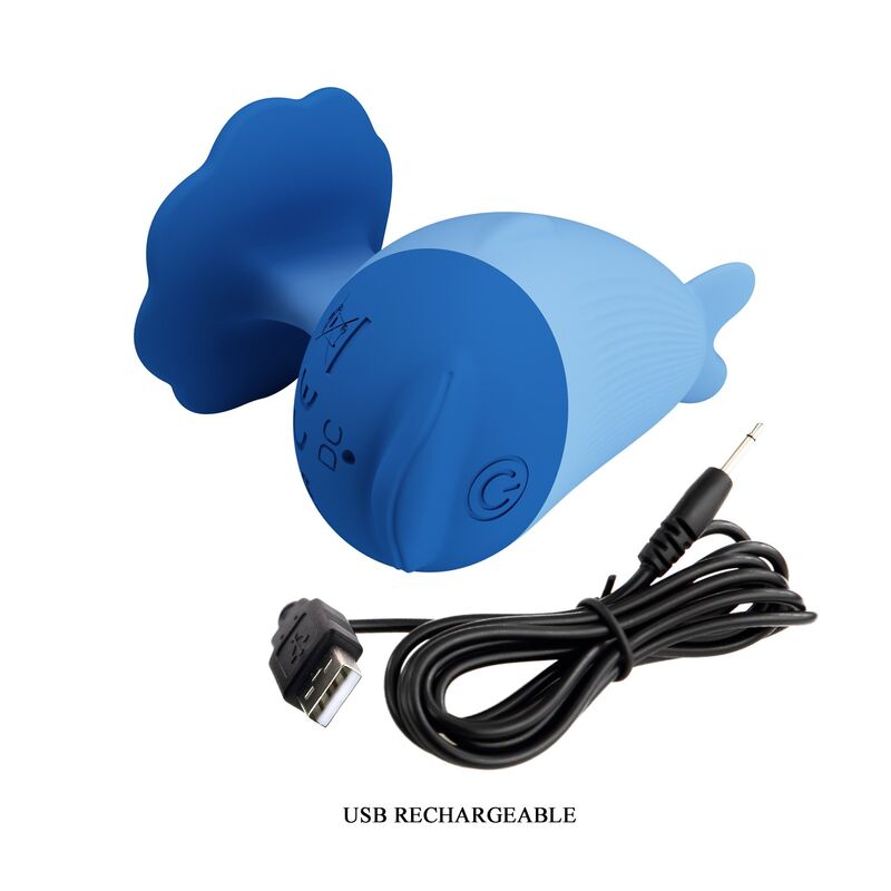 Mini Vibrador Recarregável Azul Pretty Love Dolphin