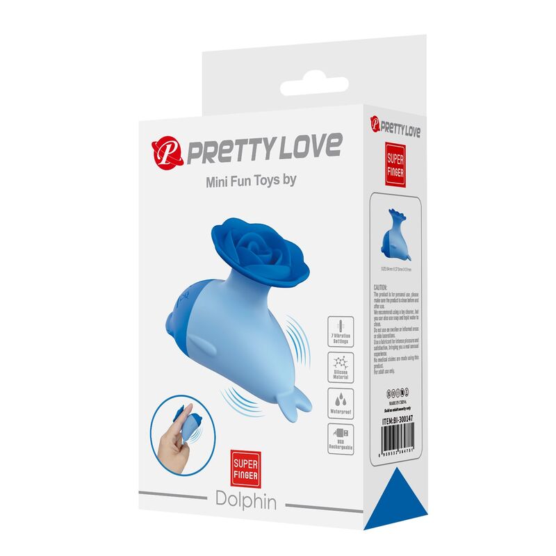 Mini Vibrador Recarregável Azul Pretty Love Dolphin