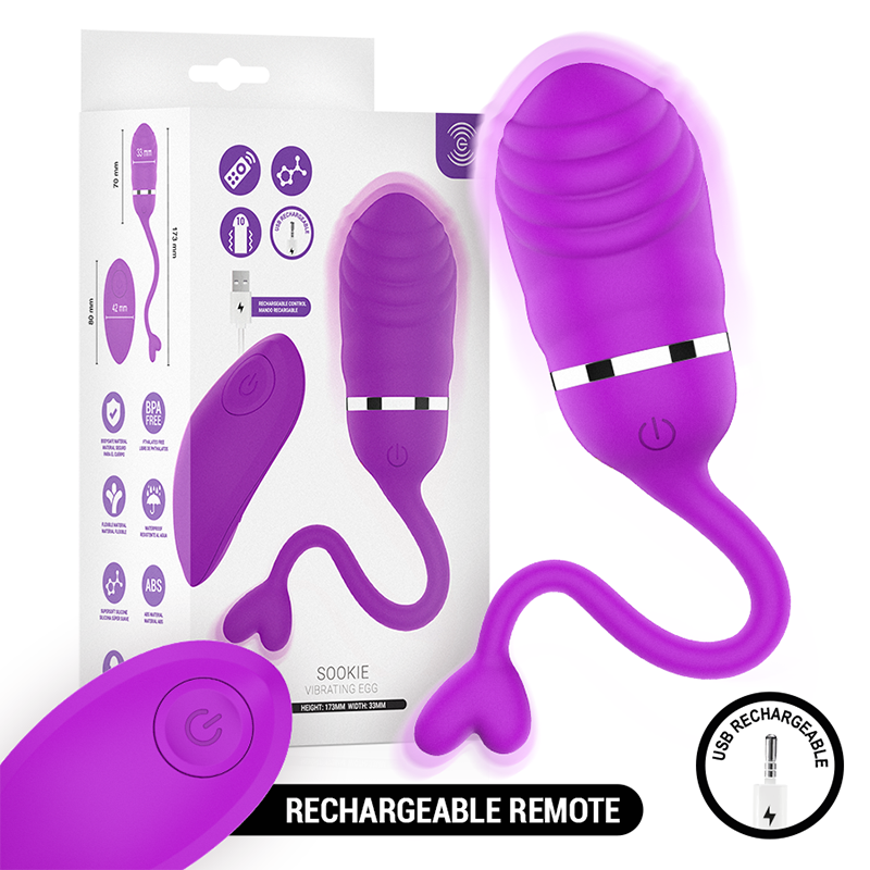 Ovo Vibratório Controlo Remoto SOOKIE Roxo Recarregável