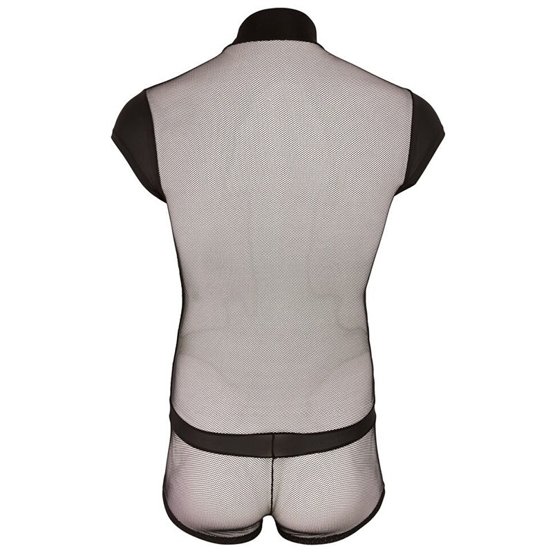 Playsuit Masculino com Fecho Frontal e Rede | Lingerie