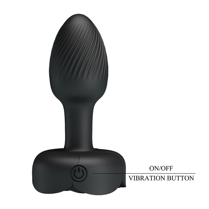 Plug Anal Vibratório Recarregável Preto Pretty Love com 10 Modos