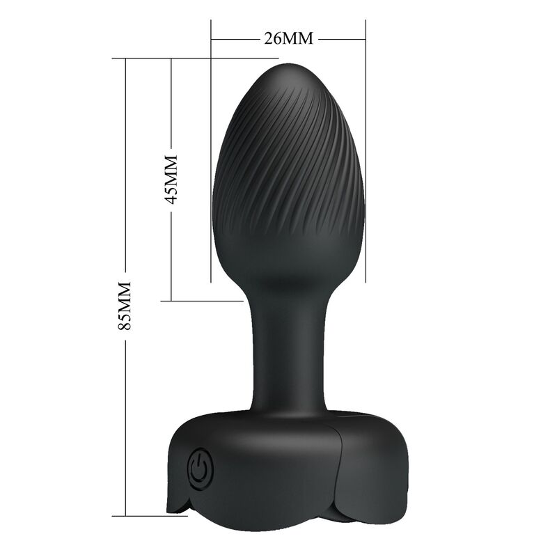 Plug Anal Vibratório Recarregável Preto Pretty Love com 10 Modos