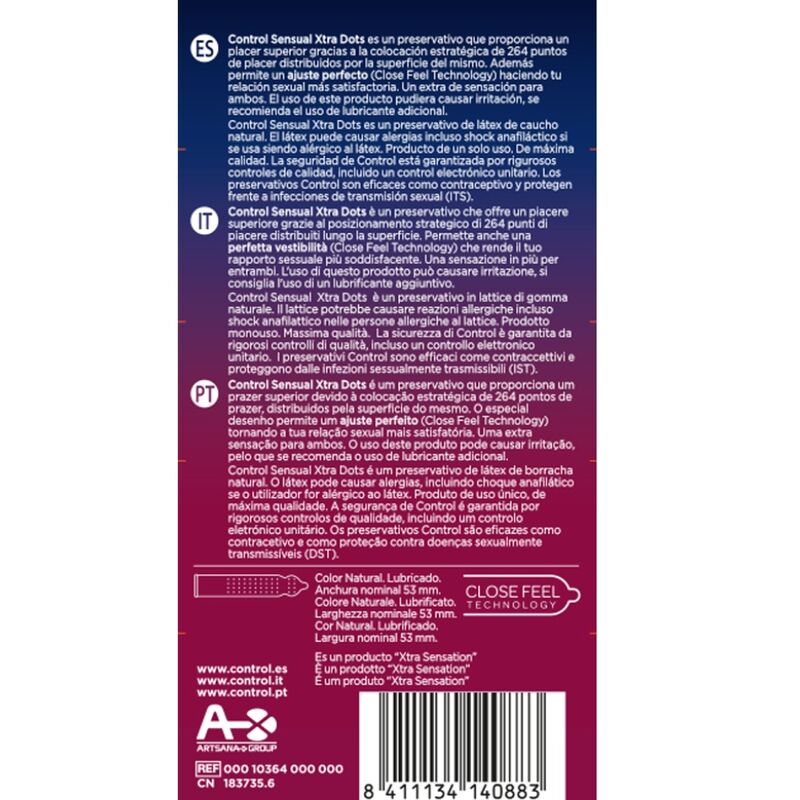 Control Xtra Dots 12 Uds Preservativos com Pontos de Prazer