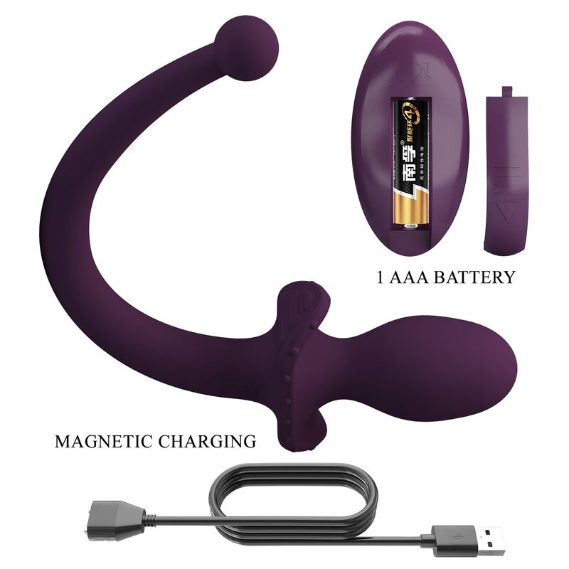 Pretty Love Lioea Plug Anal Vibratório com Rabo Roxo