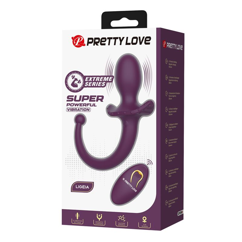 Pretty Love Lioea Plug Anal Vibratório com Rabo Roxo