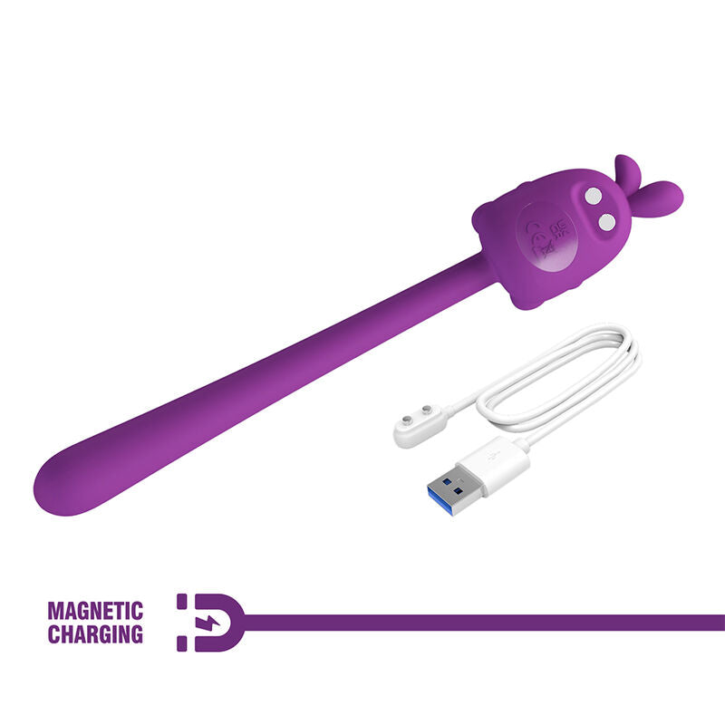 Pretty Love Vibrador Flexível com Coelhinho Roxo Recarregável